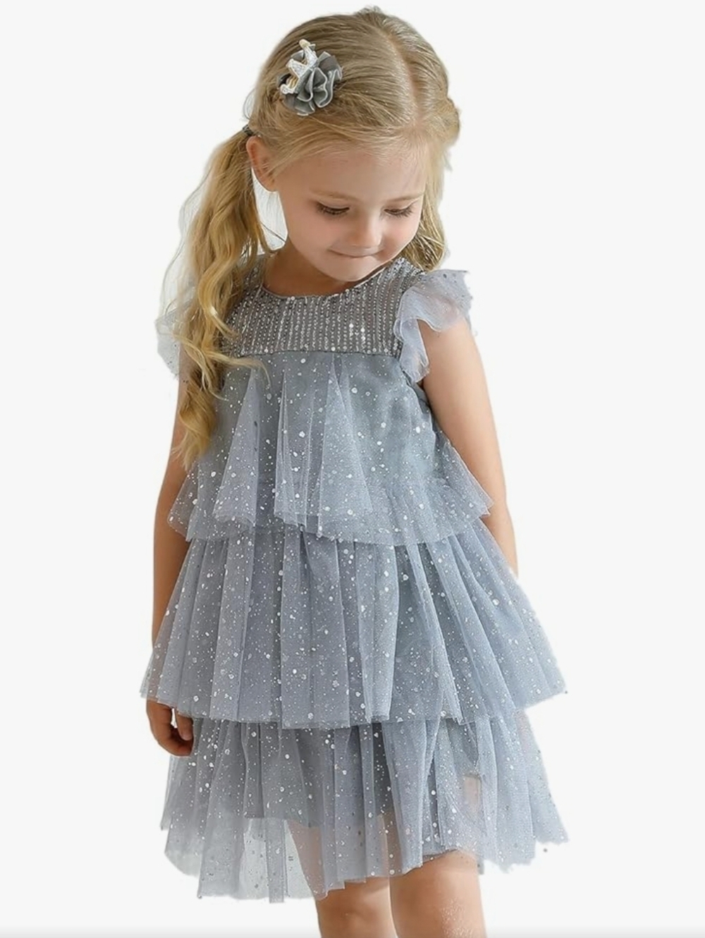 NNJXD toddler girl's sequin layered tulle dress. 3T